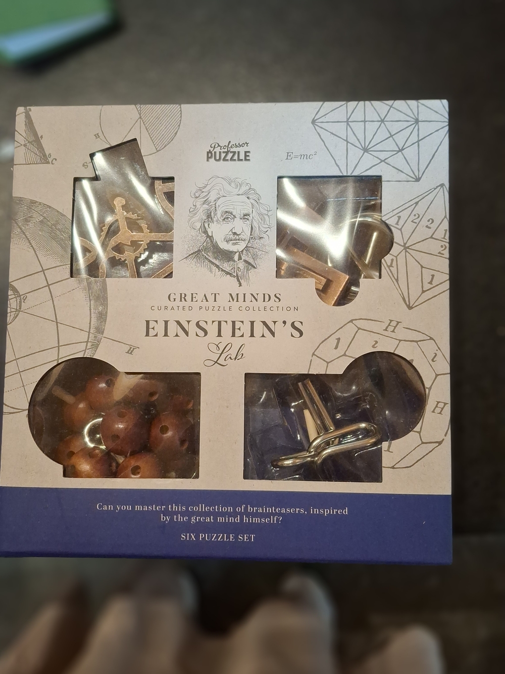 Einstein's Lab Great Minds Puzzle Set - Brass and Brown Puzzles